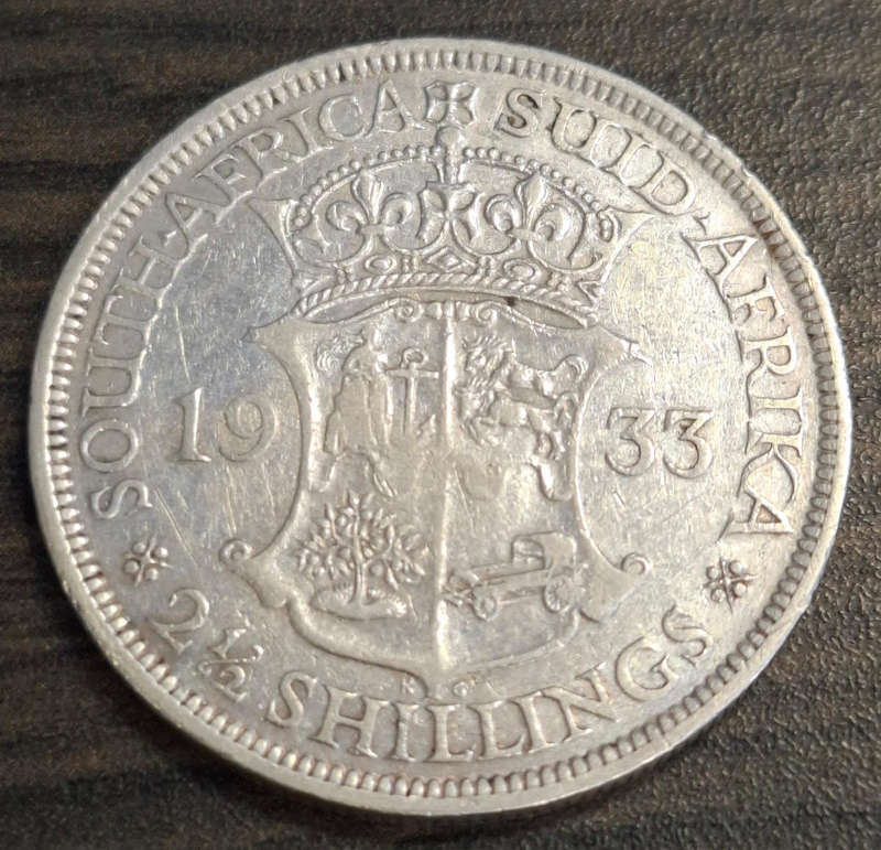 1933 South Africa 2½ Shillings coin