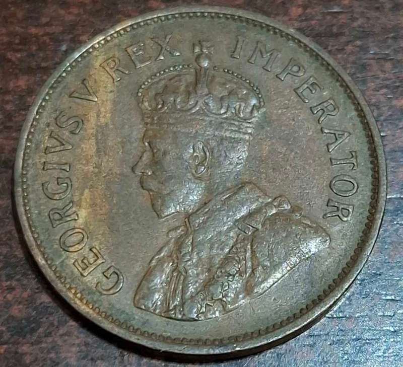 1935 South African half penny coin