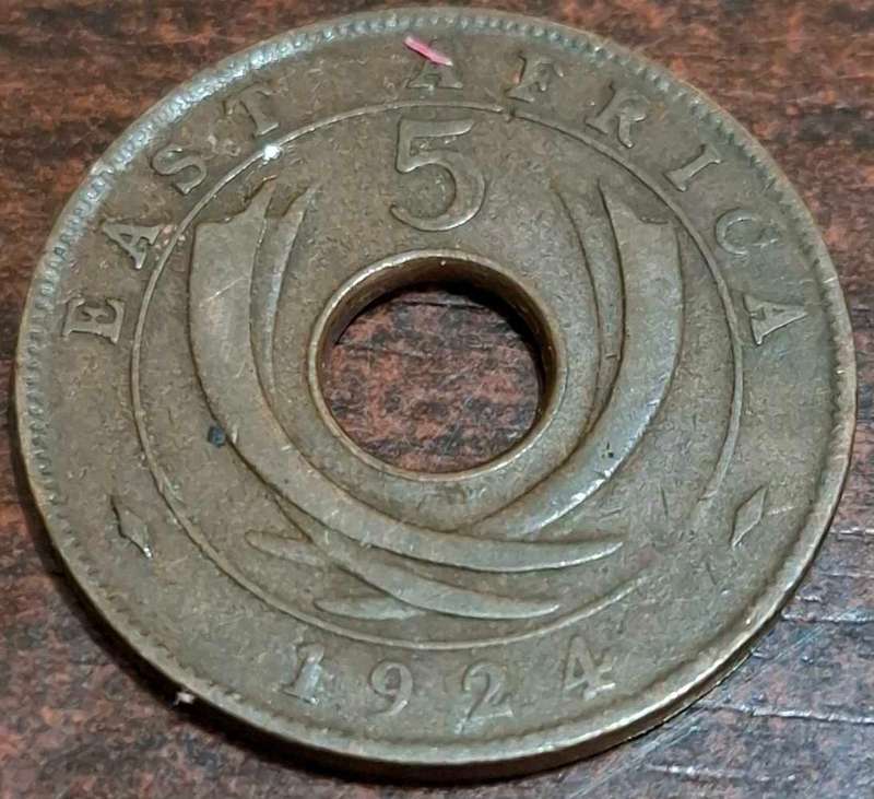 1924 East Africa 5 Cents