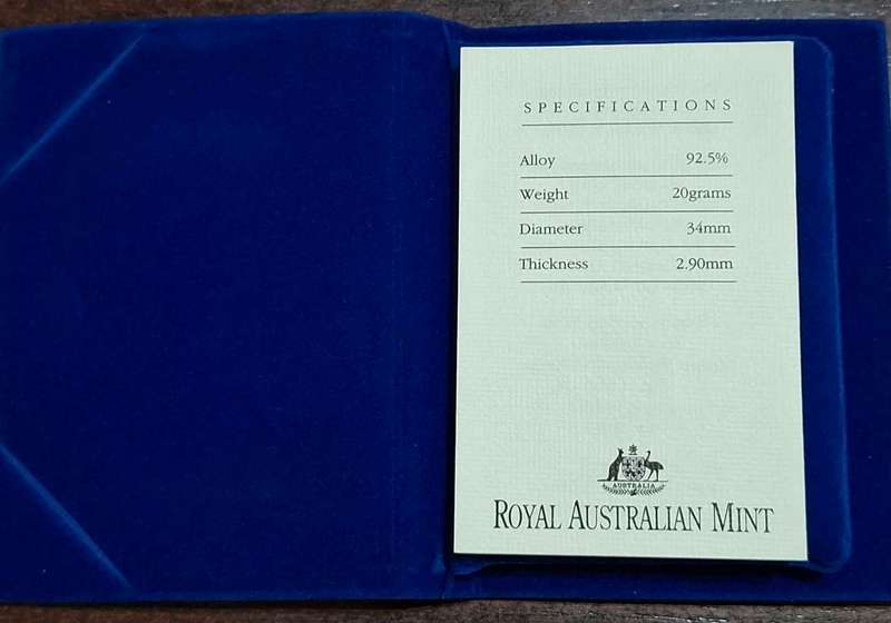 1989 Australia $10 Sterling Silver Birds Of Australia Kookaburra