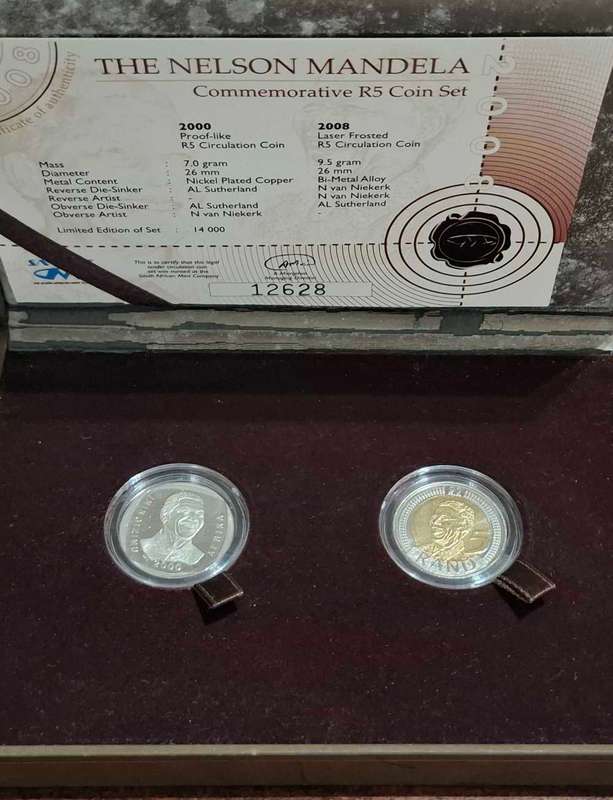2008 Nelson Mandela Commemorative R5 Coin Set