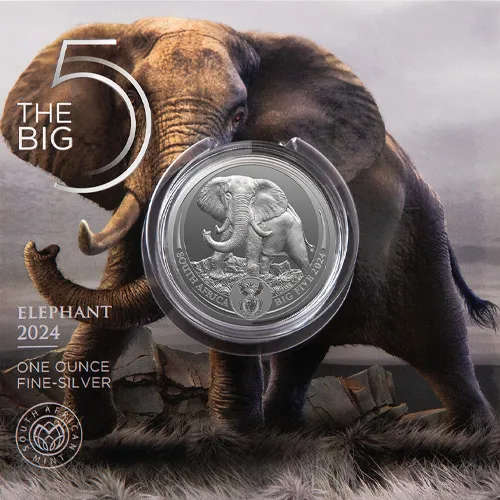 Big Five 2024 Silver One Ounce Elephant Series 3