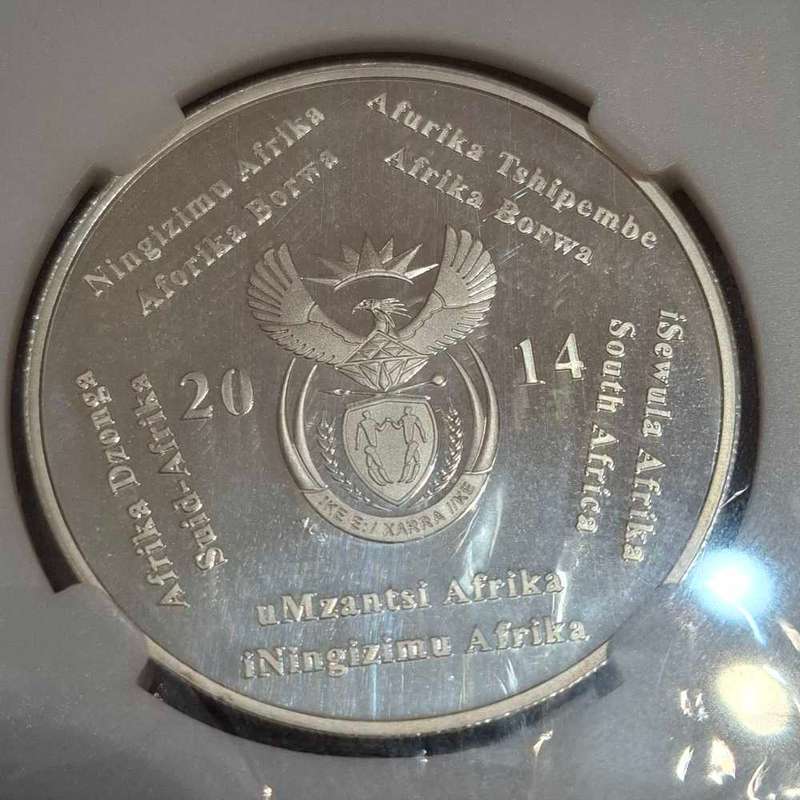 2014 South African 2 Rand coin commemorating 20 years of democracy