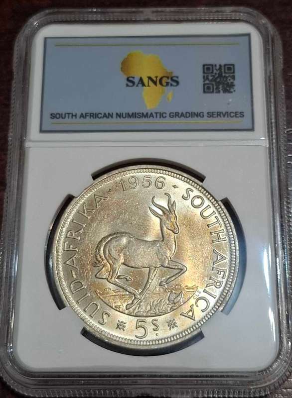 1956 South African 5 Shillings coin