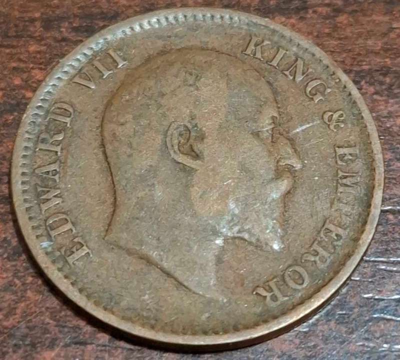 1908 One Quarter Anna coin from British India