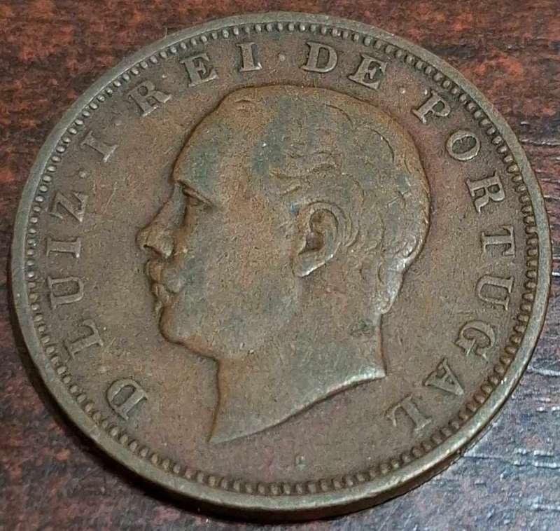1884 20 Reis coin from Portugal