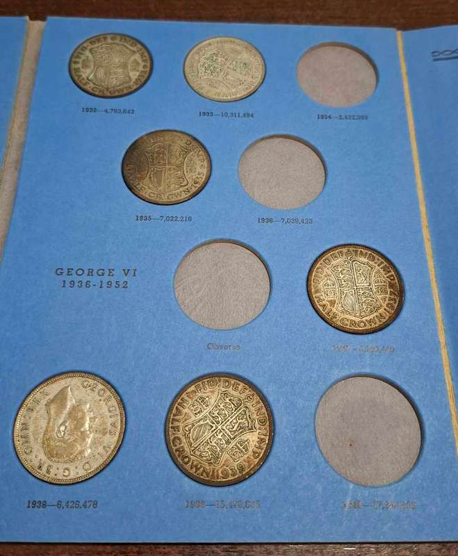 Incomplete Great britain half crown set
