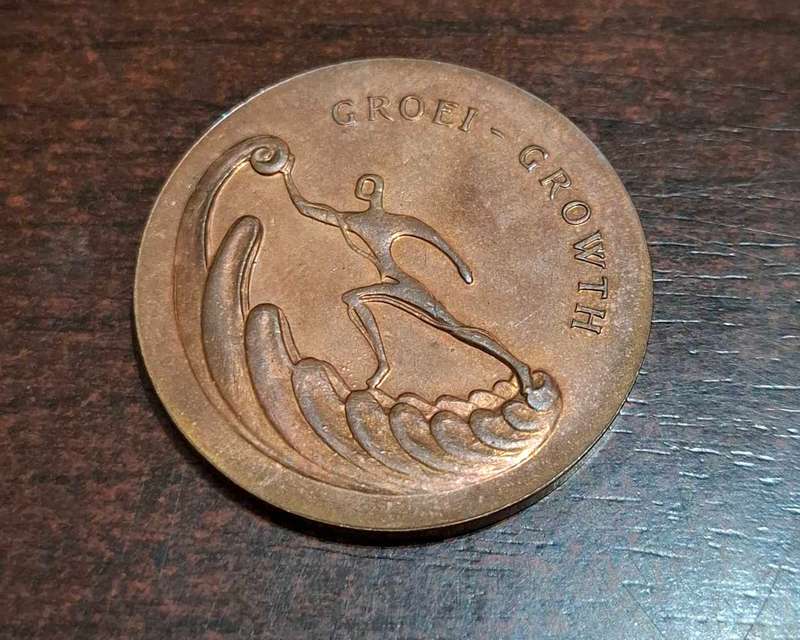 1961-1971 RSA 10 year republic growth medallion in copper