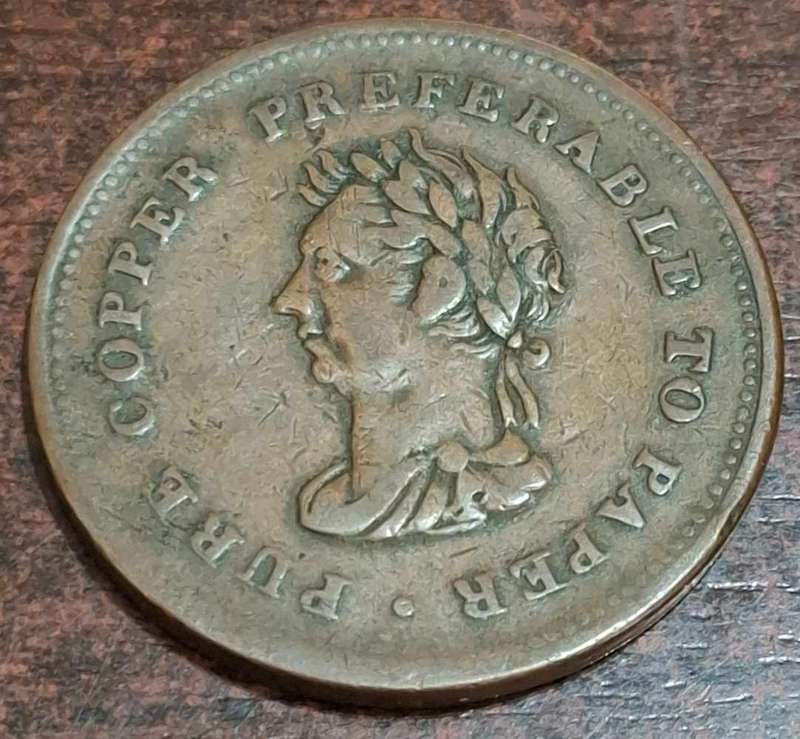 1838 Nova Scotia Trade and Navigation Penny token