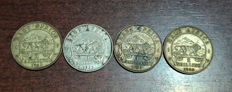 East Africa 1 Shillings from 1921 to 1924