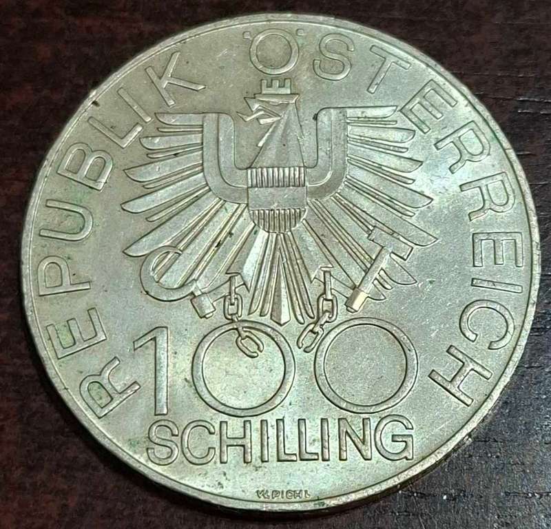 1979 an Austrian 100 Schilling coin from 1979