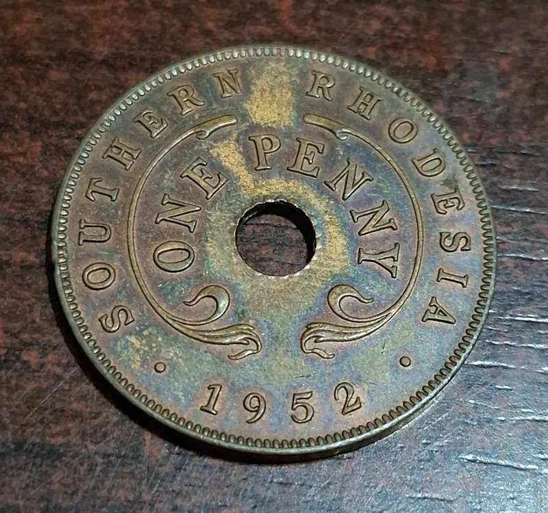 1952 one penny coin from Southern Rhodesia