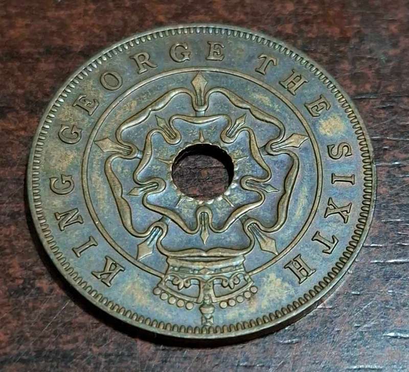 1952 one penny coin from Southern Rhodesia