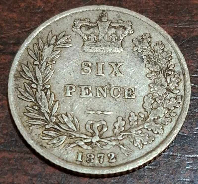 1872 Queen Victoria Sixpence coin from the United Kingdom