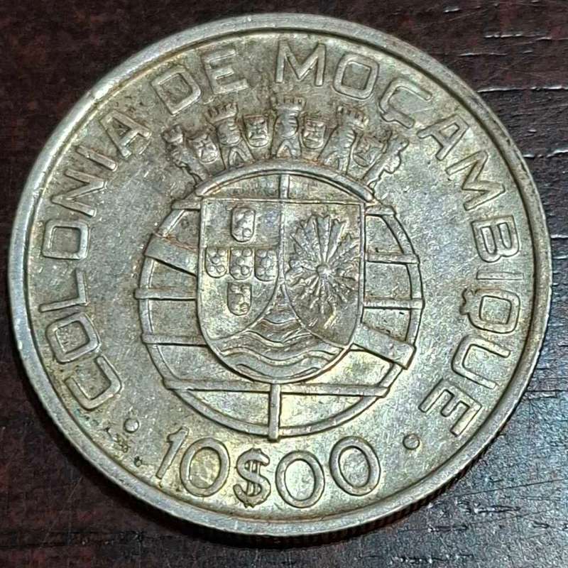 1938 10 Escudos coin from the Portuguese colony of Mozambique