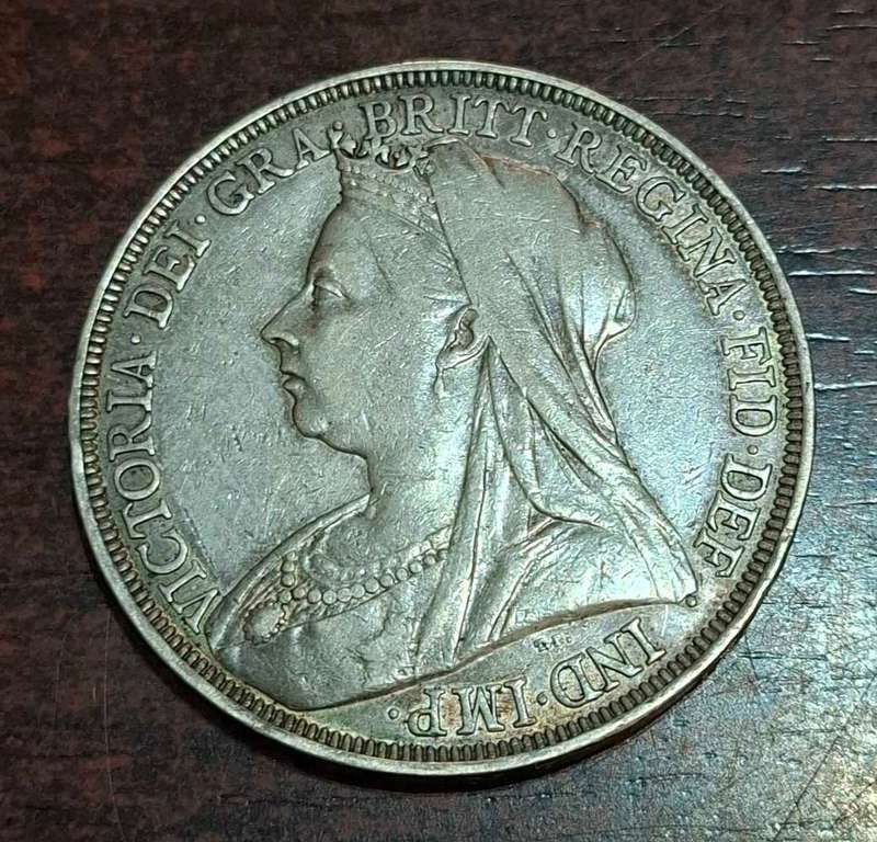 1897 Victoria Old Head British Silver Crown coin