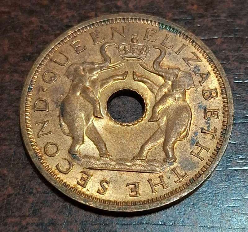 1962 one penny coin from the Federation of Rhodesia and Nyasaland