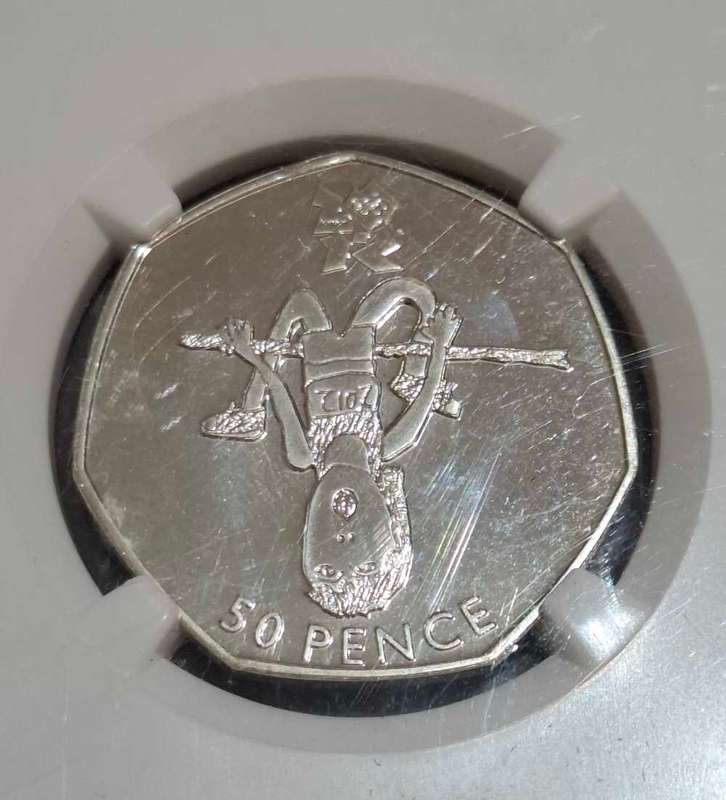 2011 Olympics High Jump 50p Fifty Pence Coin MS65 NGC Britain