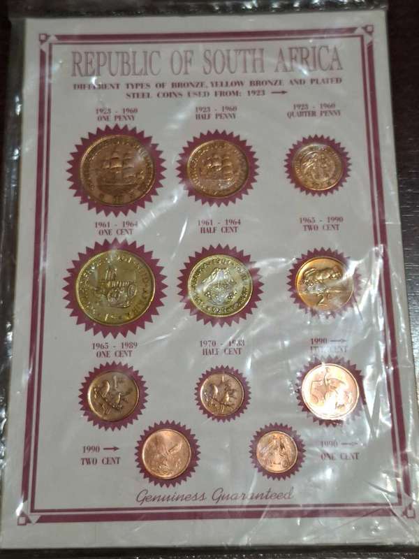 Rebublic Of South Africa Bronze coin set
