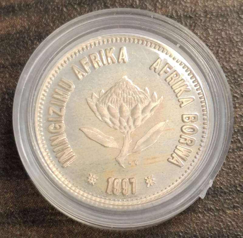 1997 SA Silver 2 1/2 Cent Proof Seahorse (Tickey) - as per photograph
