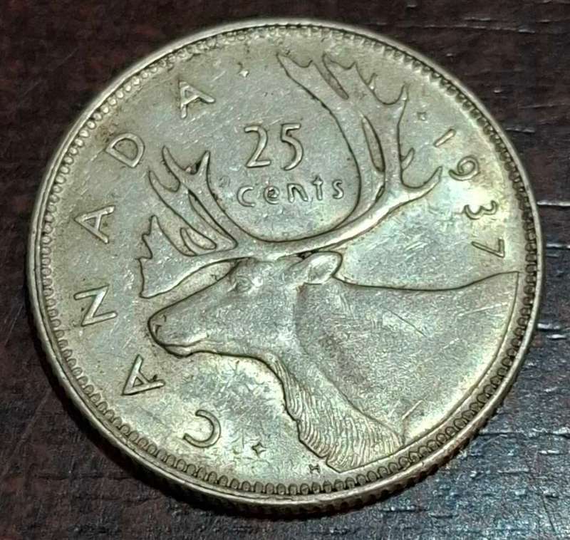 1937 Canadian 25-cent coin