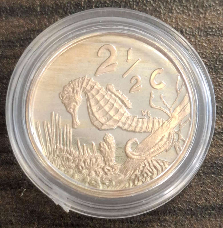 1997 SA Silver 2 1/2 Cent Proof Seahorse (Tickey) - as per photograph