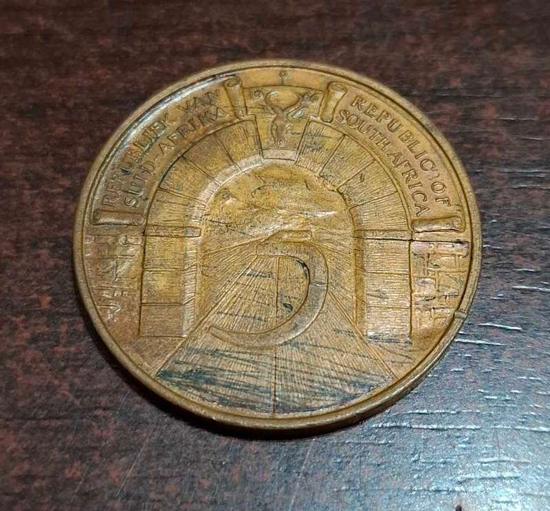 1966 South Africa 5 year Republic - Johannesburg medallion