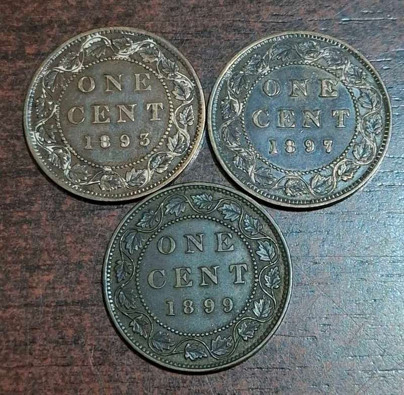 Canada One Cent 1897, 1893, 1899