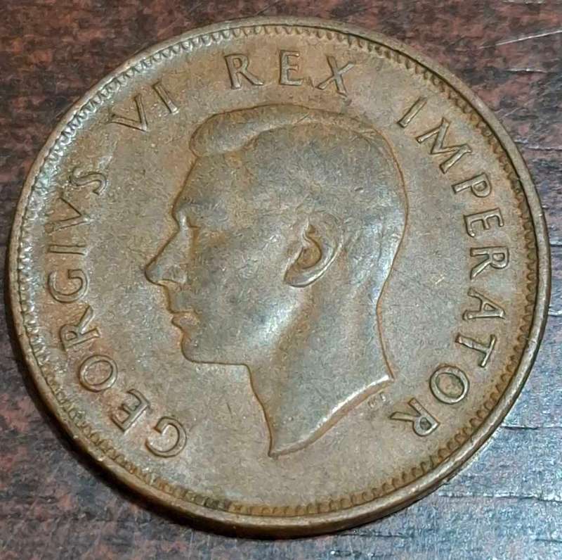 1942 South Africa 1/2 Penny coin