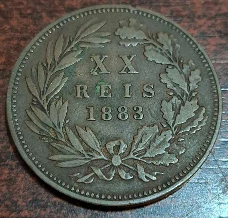 1883 Portugal 20 Reis coin