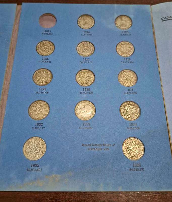 Incomplete Great britain sixpence set