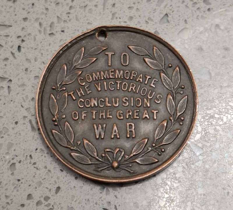 1919 WWI Peace Medal to Commemorate The End of The Great War