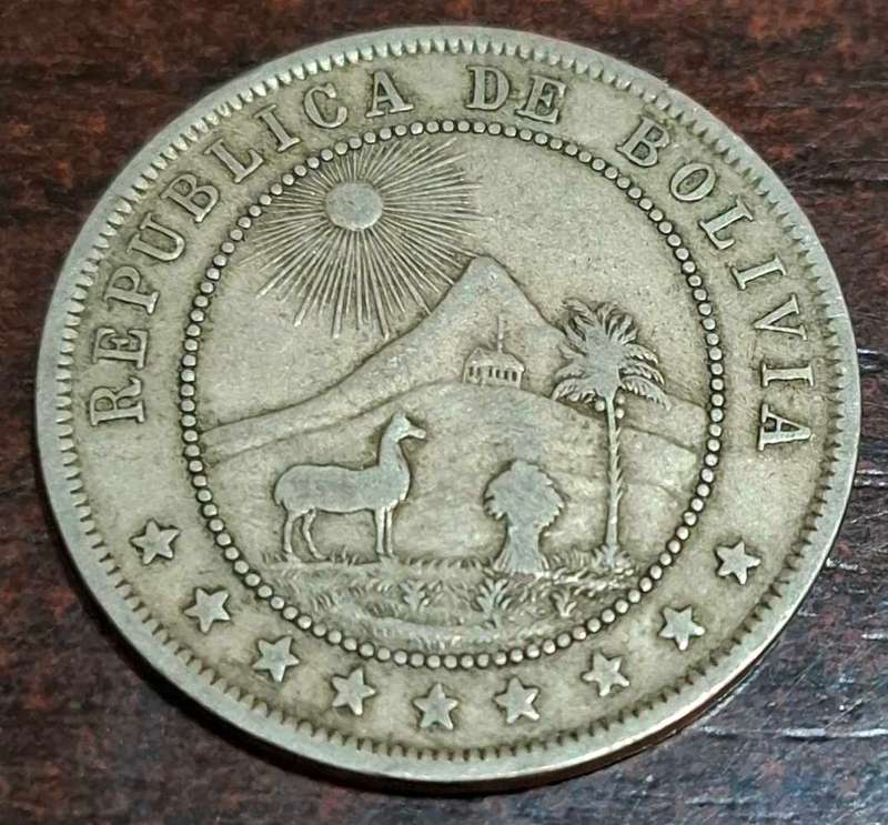 1909 Bolivian 10 Centavos coin