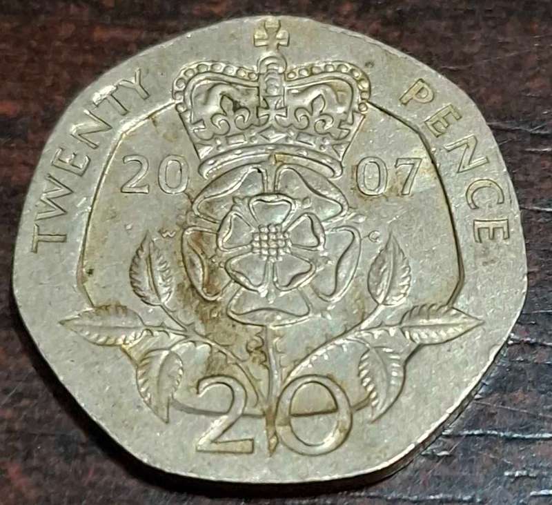 2007 British twenty pence coin