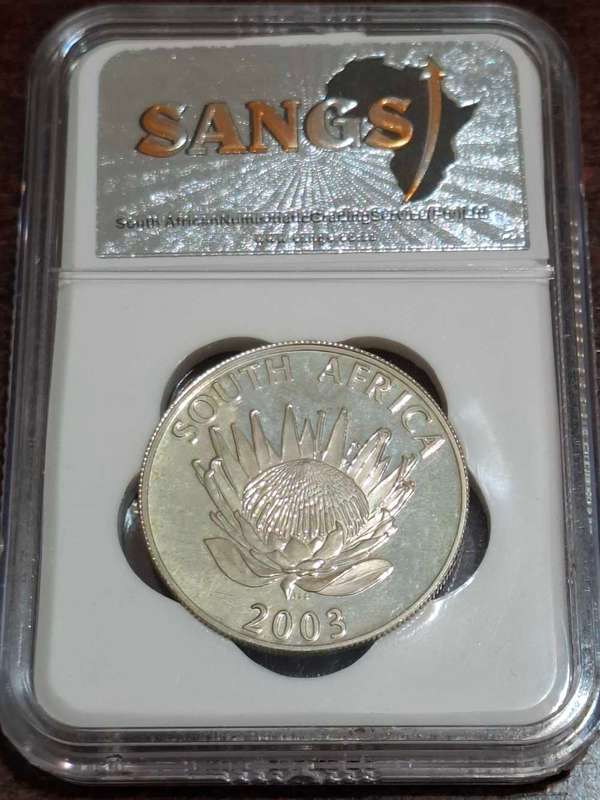 2003 1 Rand coin from South Africa, to commemorate the Cricket World Cup