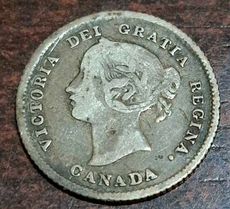 1874 Canadian 5-cent coin