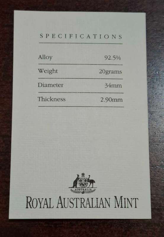 1989 Australia $10 Sterling Silver Birds Of Australia Kookaburra