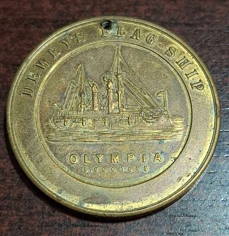 1898 DEWEYS FLAG SHIP MEDALLION