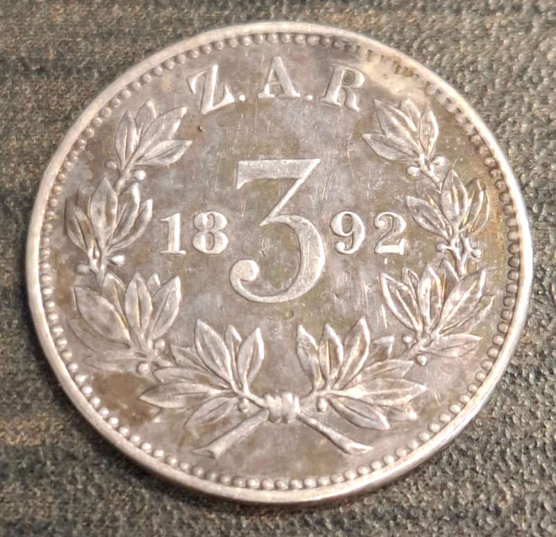 1892 ZAR 3 Pence