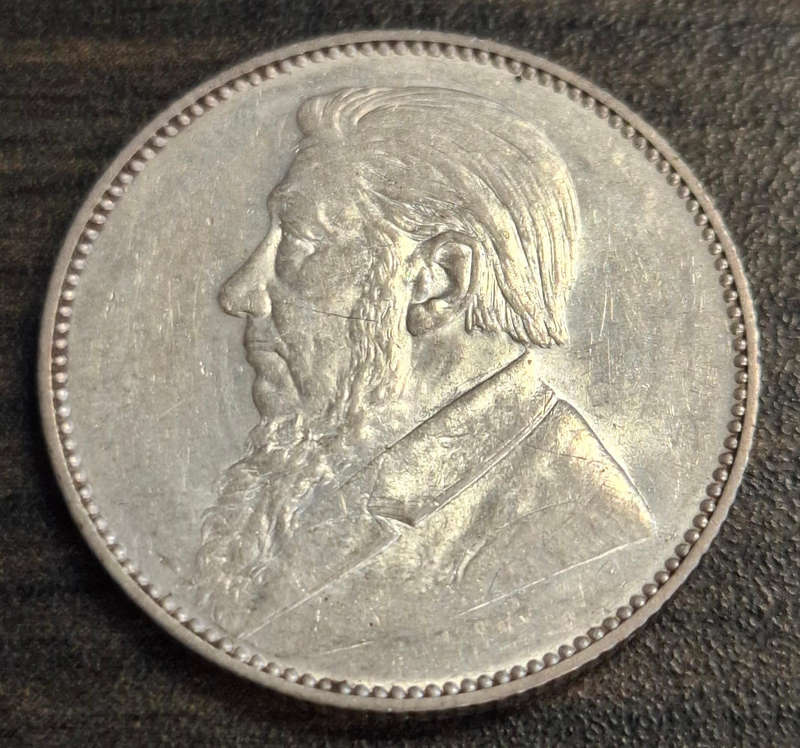 1897 One Shilling coin from the South African Republic (ZAR)