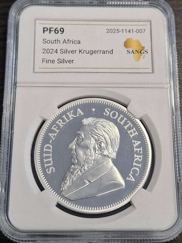 2024 South Africa Silver Krugerrand Fine Silver Graded PF69