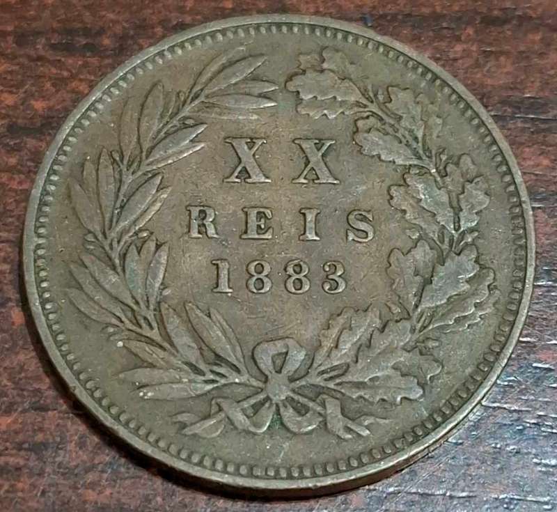 1883 20 Reis coin from Portugal