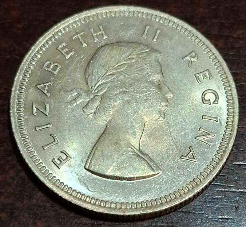 1956 South African two shillings coin