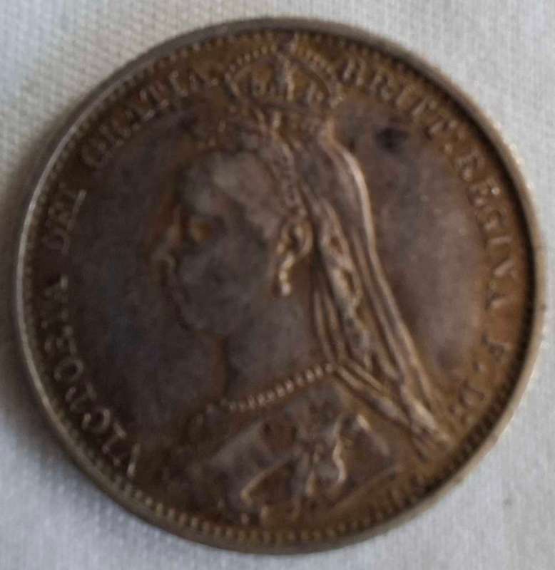 1887 GREAT BRITAIN sixpence
