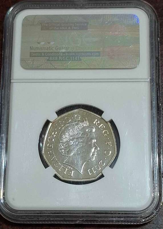 2011 Olympics High Jump 50p Fifty Pence Coin MS65 NGC Britain