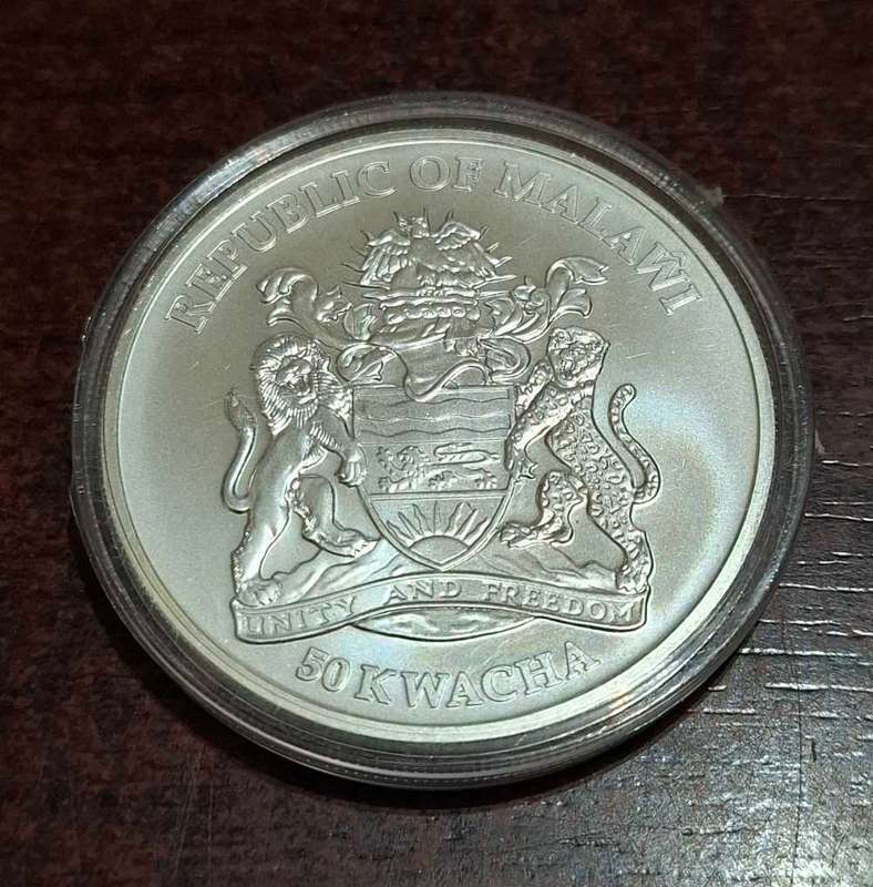 2010 Malawi 50 Kwacha Springbok 1 Oz Silver