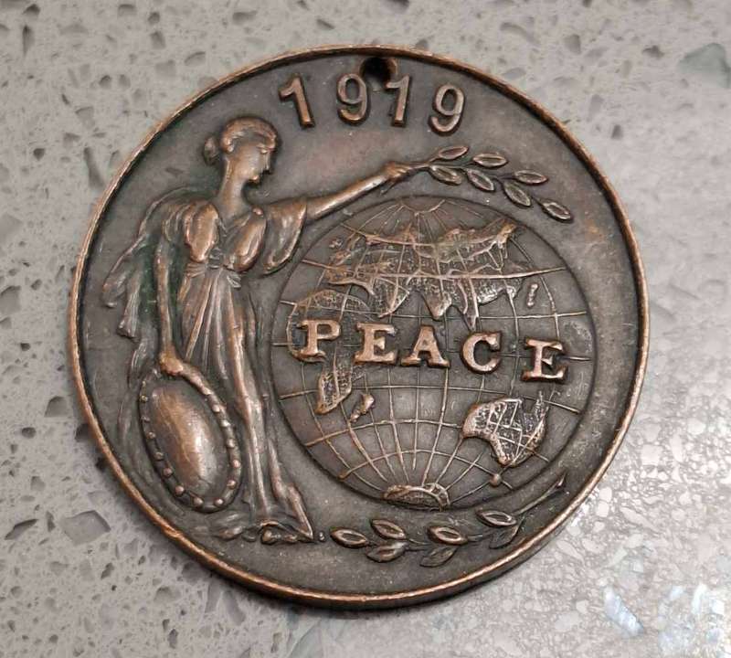 1919 WWI Peace Medal to Commemorate The End of The Great War