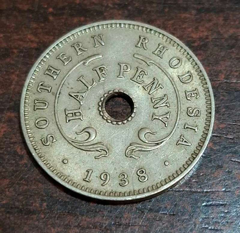 1938 Southern Rhodesia half Penny