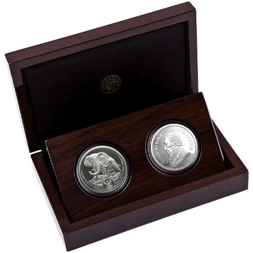 Big Five 2024 Silver One Ounce Elephant and Silver KrugerrandSeries 3