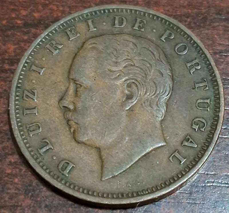 1883 20 Reis coin from Portugal